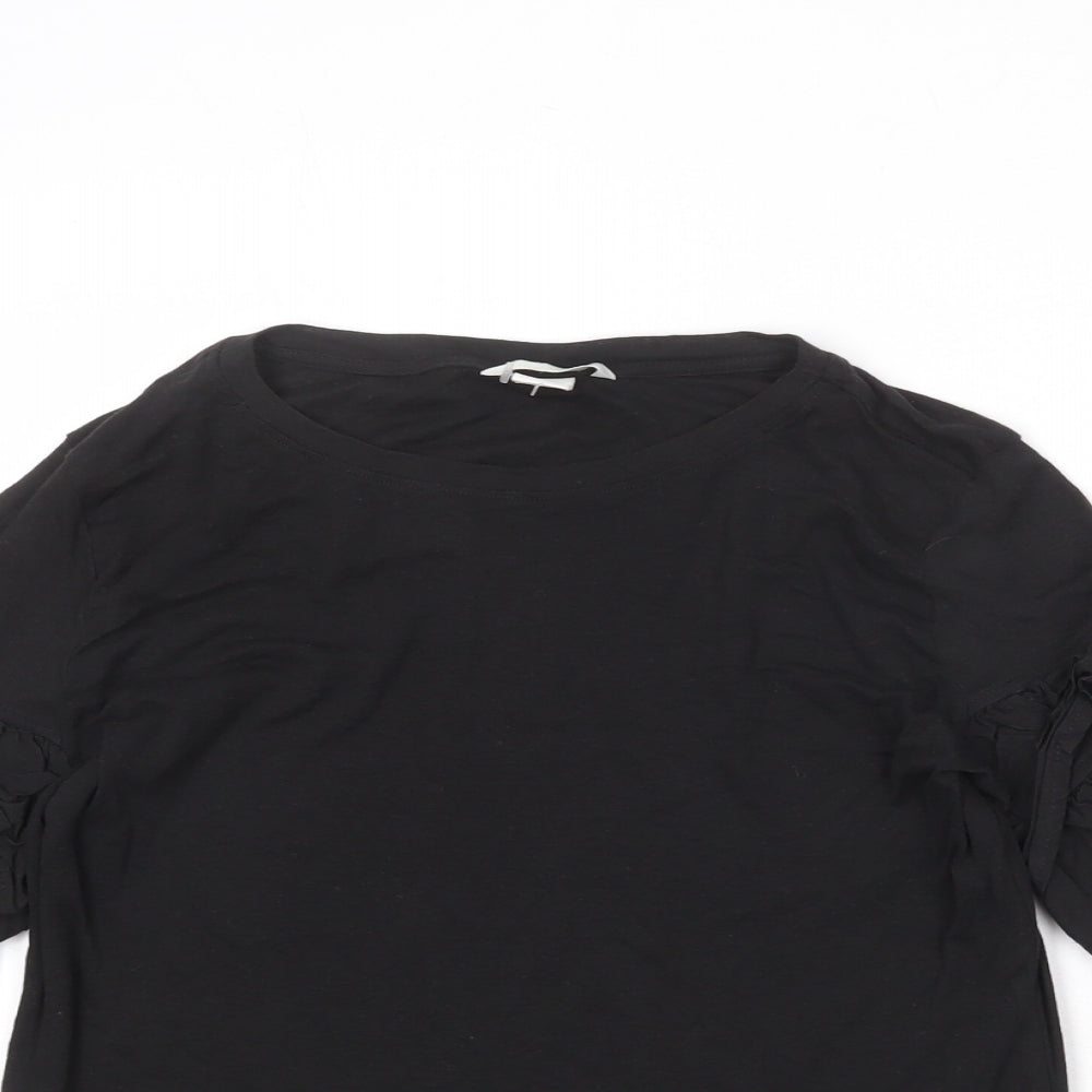 Divided by H&M Womens Black 100% Cotton Basic T-Shirt Size S Round Neck