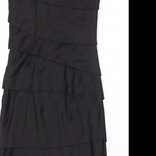 Max And Cleo Womens Black Polyester Bodycon Size L One Shoulder Zip