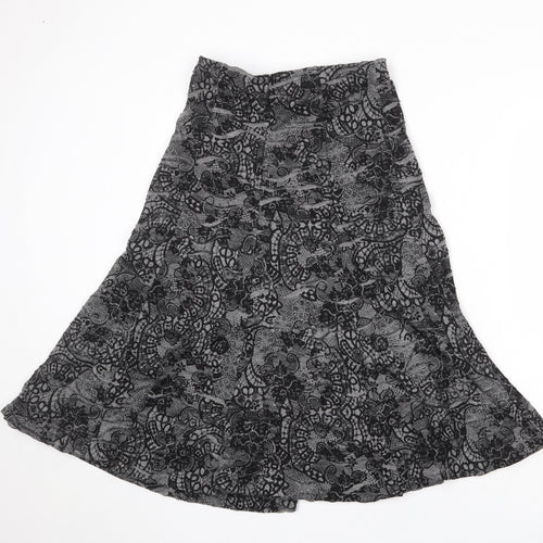 Per Una Womens Grey Geometric Polyester Swing Skirt Size 8