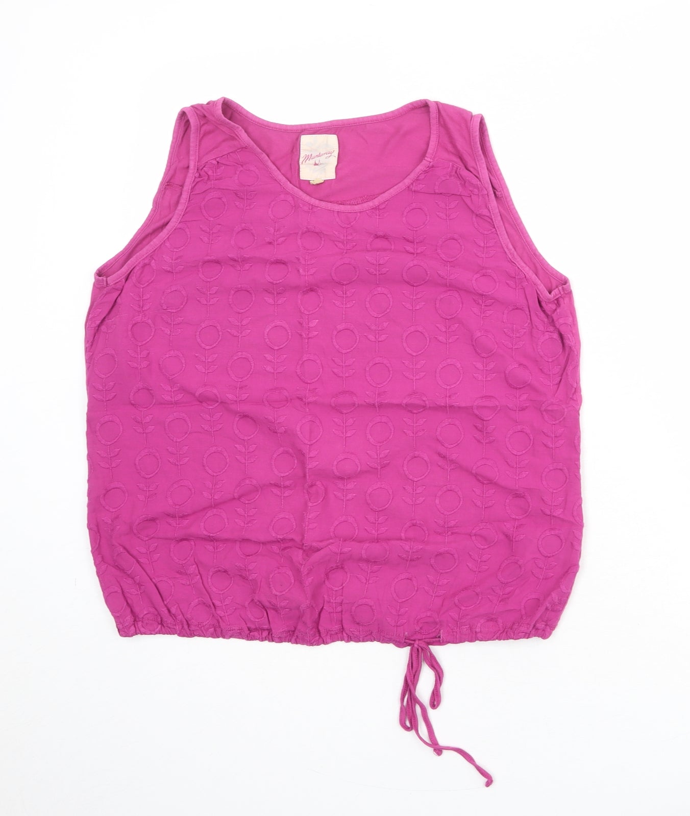 MANTARAY PRODUCTS Womens Purple Geometric 100% Cotton Basic Tank Size 16 Round Neck