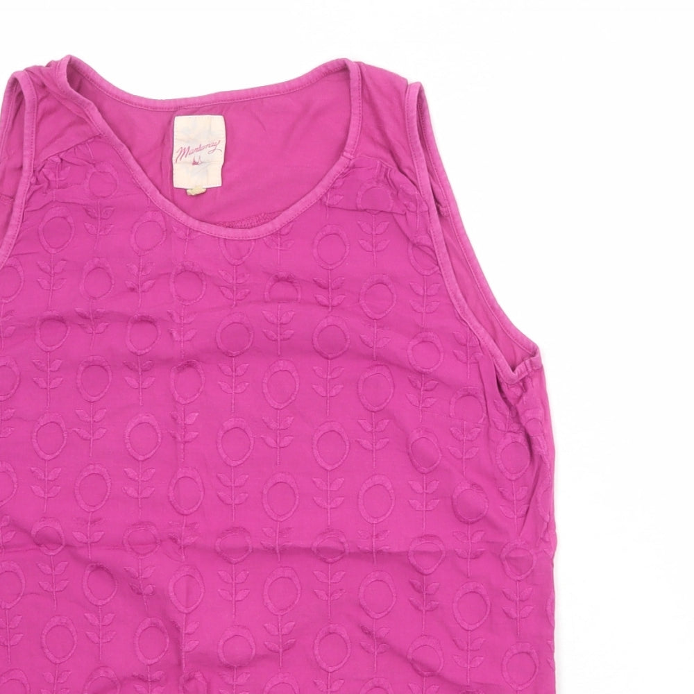 MANTARAY PRODUCTS Womens Purple Geometric 100% Cotton Basic Tank Size 16 Round Neck