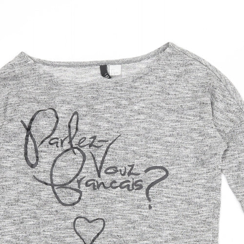 Divided by H&M Womens Grey Boat Neck Viscose Pullover Jumper Size S - Parlez Vouz Fracais?