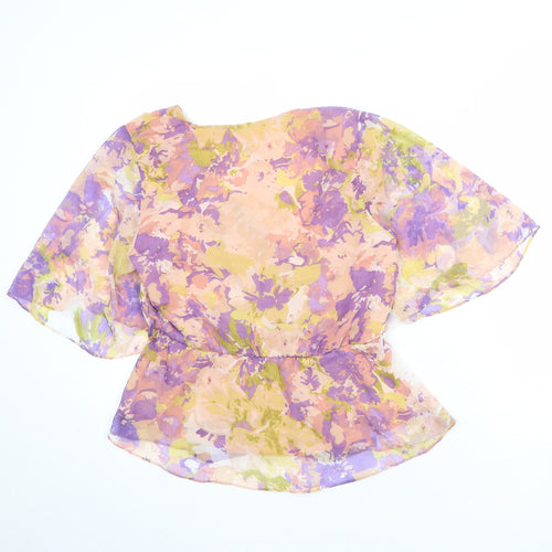 JDY Womens Multicoloured Geometric Polyester Basic Blouse Size 16 V-Neck