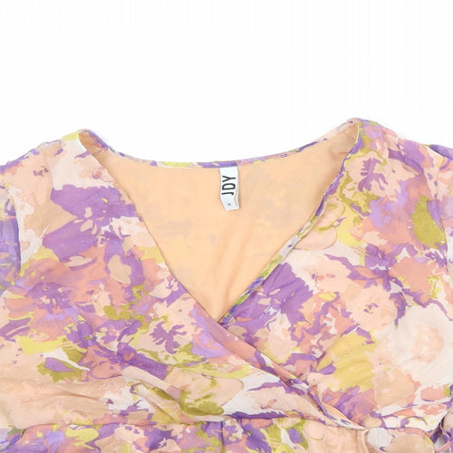 JDY Womens Multicoloured Geometric Polyester Basic Blouse Size 16 V-Neck