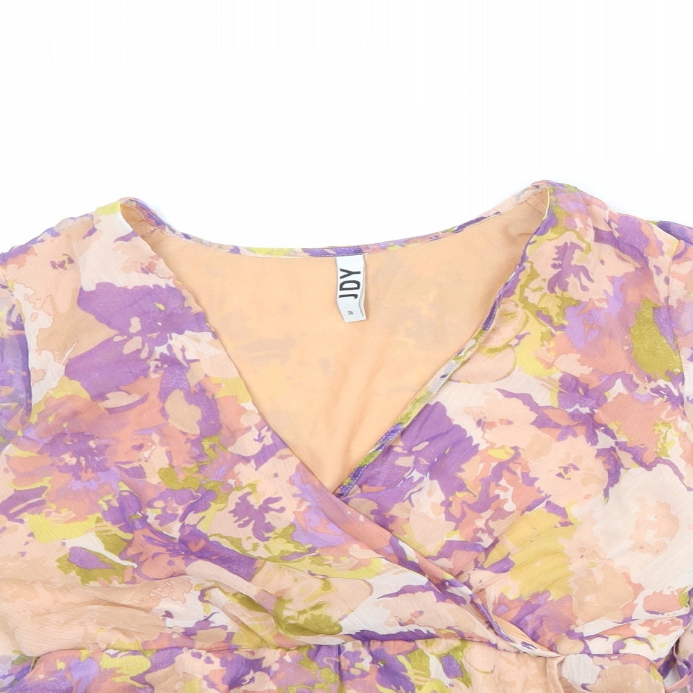 JDY Womens Multicoloured Geometric Polyester Basic Blouse Size 16 V-Neck