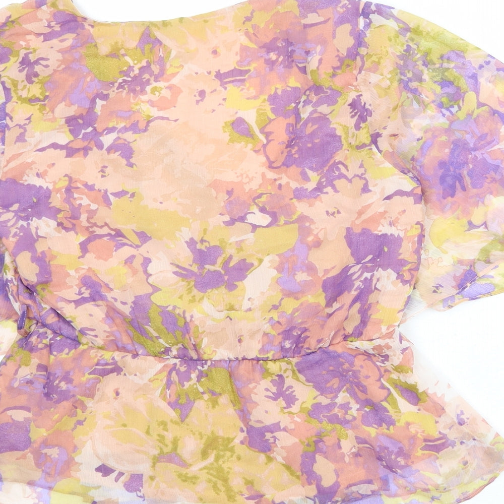 JDY Womens Multicoloured Geometric Polyester Basic Blouse Size 16 V-Neck