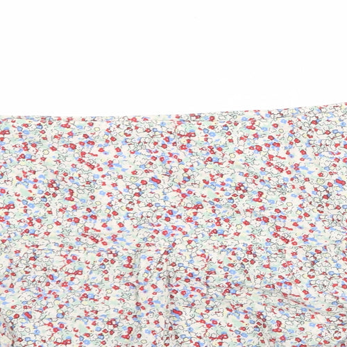 Oasis Womens Multicoloured Floral Cotton Skater Skirt Size 10 Zip