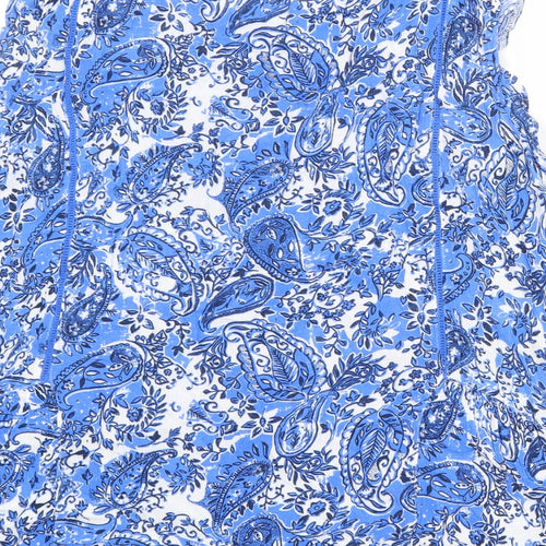 NEXT Womens Blue Paisley Viscose Basic Tank Size 18 Round Neck