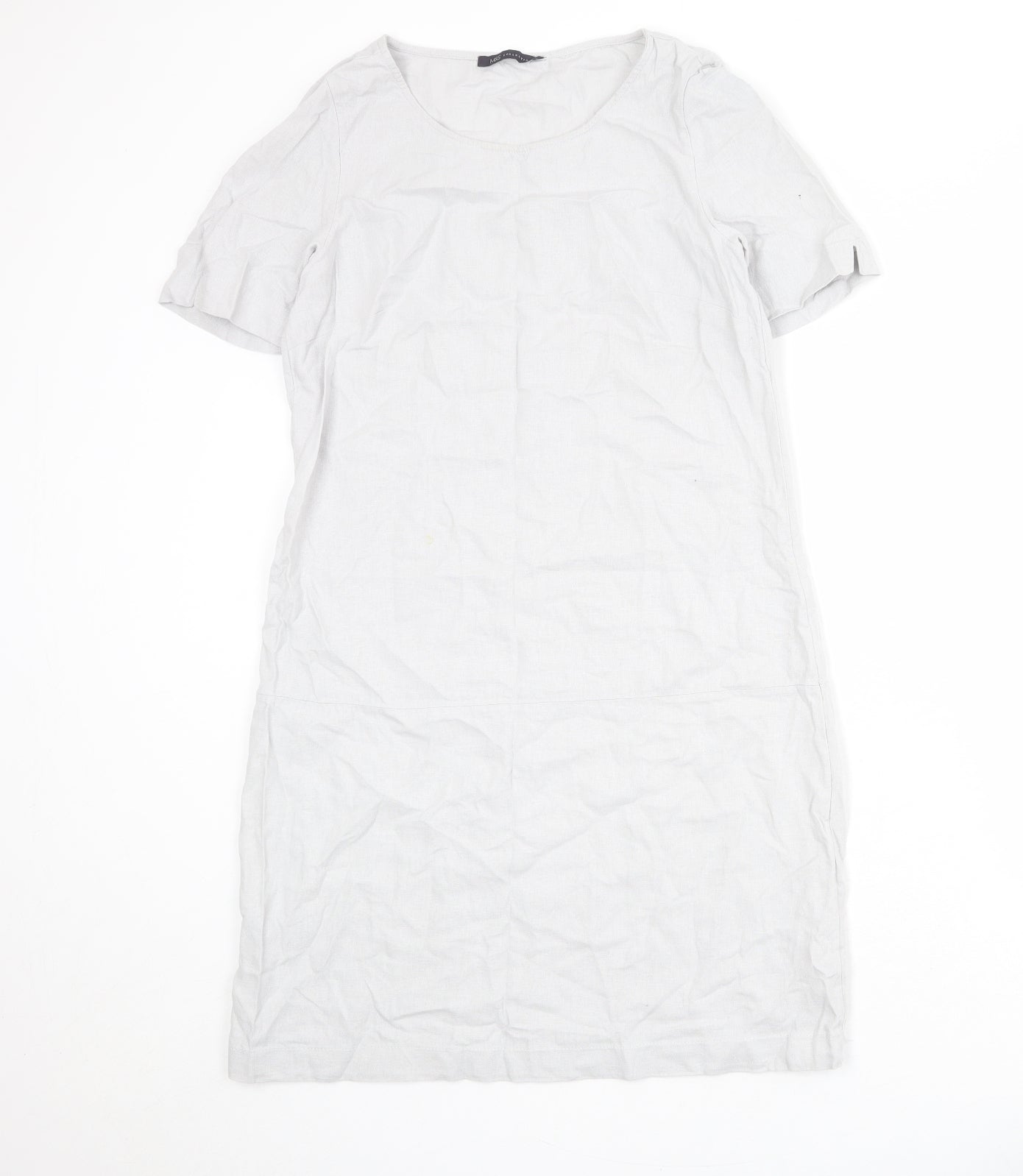 Marks and Spencer Womens Grey Linen A-Line Size 10 Round Neck Pullover