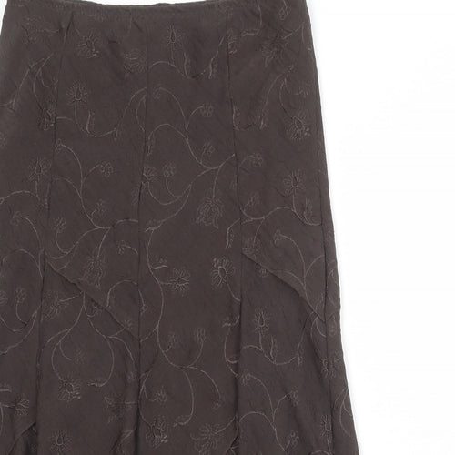 Marks and Spencer Womens Grey Geometric Polyester Swing Skirt Size 12