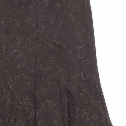 Marks and Spencer Womens Grey Geometric Polyester Swing Skirt Size 12