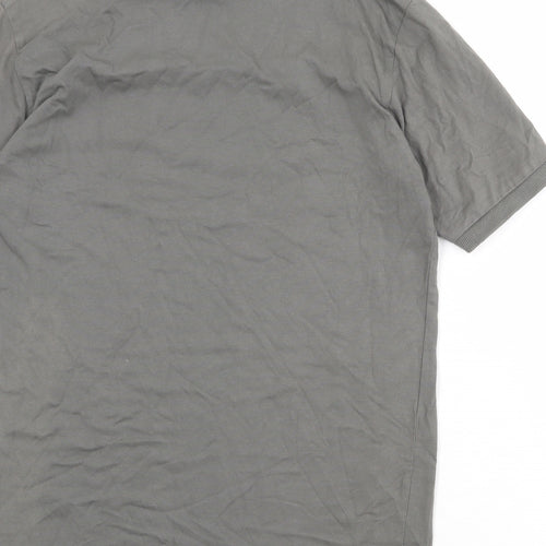 Mogul Mens Grey Cotton T-Shirt Size S Round Neck