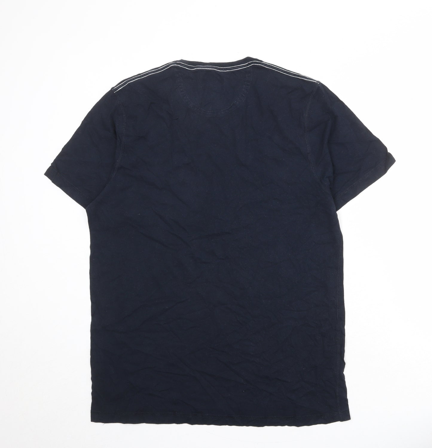 Henri Lloyd Mens Blue Cotton T-Shirt Size XL Round Neck