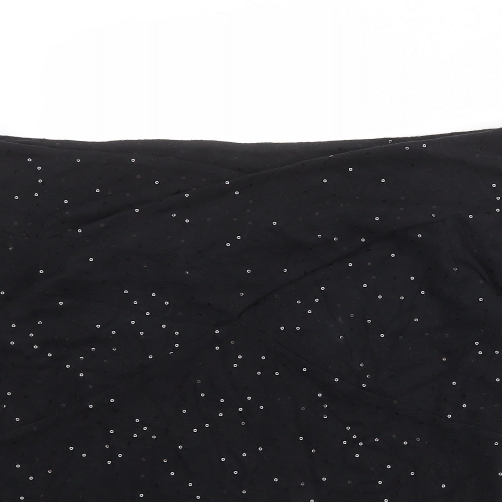 NEXT Womens Black Viscose Basic Blouse Size 14 Off the Shoulder