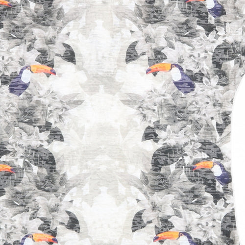 NEXT Womens Multicoloured Floral Polyester Basic T-Shirt Size 8 V-Neck