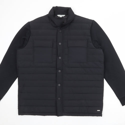 Autograph Mens Black Quilted Jacket Size XL Snap