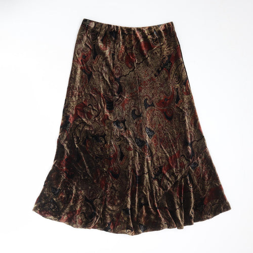 Marks and Spencer Womens Multicoloured Geometric Viscose Swing Skirt Size 10