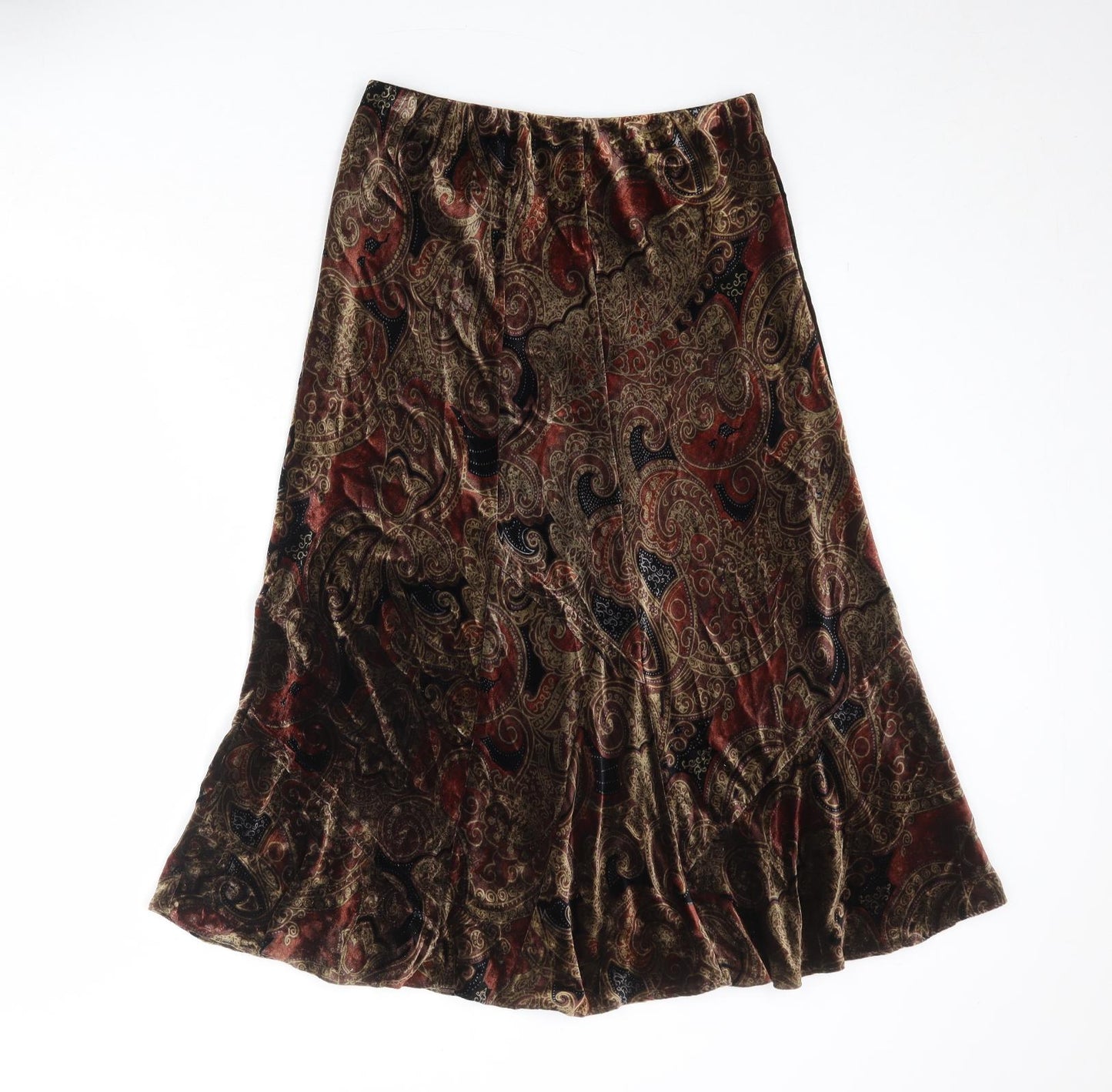 Marks and Spencer Womens Multicoloured Geometric Viscose Swing Skirt Size 10