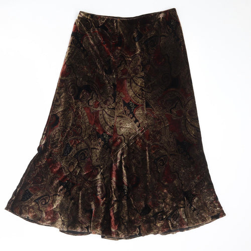 Marks and Spencer Womens Multicoloured Geometric Viscose Swing Skirt Size 10