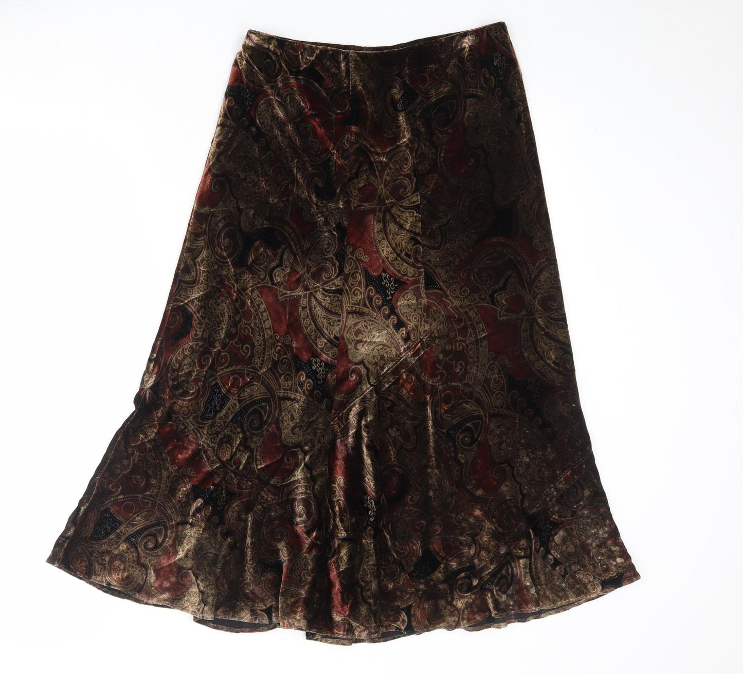 Marks and Spencer Womens Multicoloured Geometric Viscose Swing Skirt Size 10