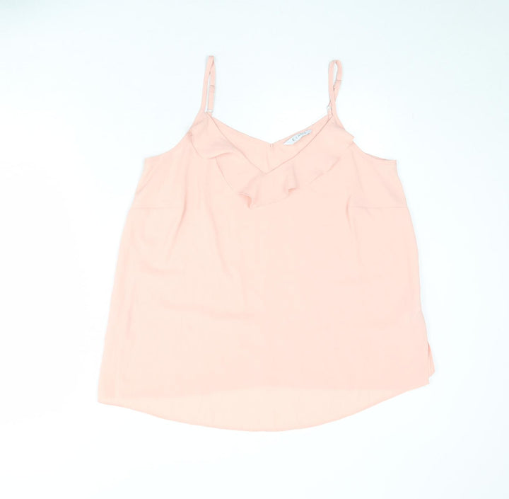 Evans Womens Pink Polyester Basic Tank Size 16 V-Neck