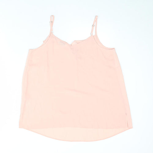 Evans Womens Pink Polyester Basic Tank Size 16 V-Neck