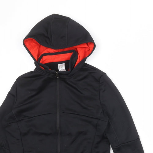 DECATHLON Boys Black Polyester Full Zip Hoodie Size 12-13 Years Zip