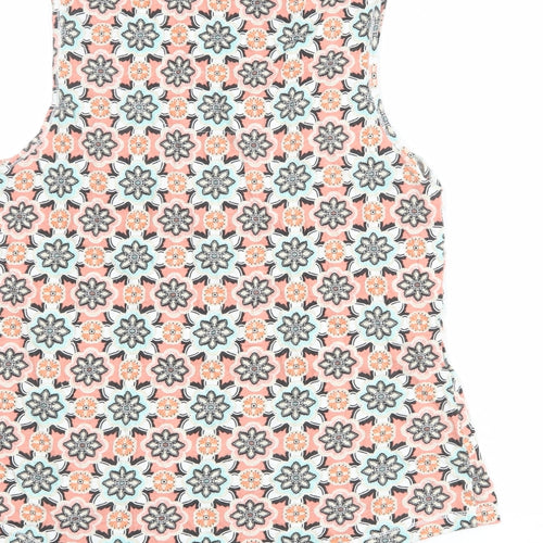 Red Herring Womens Multicoloured Geometric 100% Cotton Basic Tank Size 12 Scoop Neck