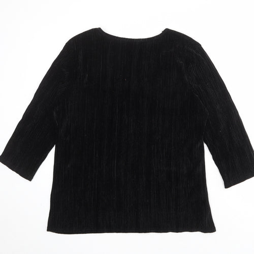 Just Elegance Womens Black Polyester Basic Blouse Size 20 Round Neck