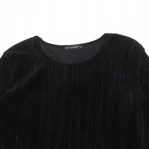 Just Elegance Womens Black Polyester Basic Blouse Size 20 Round Neck