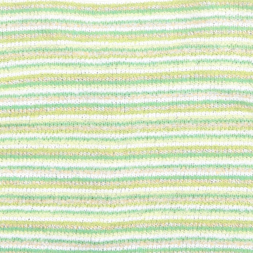 Per Una Womens Multicoloured Round Neck Striped Acrylic Cardigan Jumper Size 16
