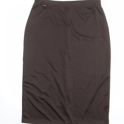 Wardrobe Womens Brown Polyester Straight & Pencil Skirt Size 12