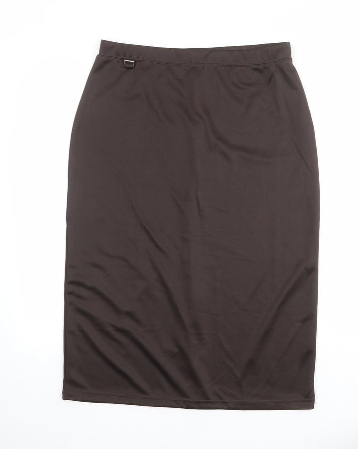 Wardrobe Womens Brown Polyester Straight & Pencil Skirt Size 12