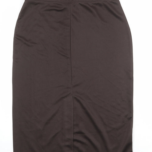 Wardrobe Womens Brown Polyester Straight & Pencil Skirt Size 12