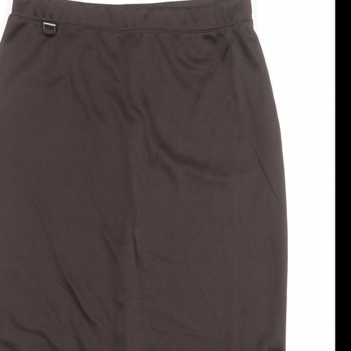 Wardrobe Womens Brown Polyester Straight & Pencil Skirt Size 12