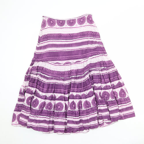 Principles Womens Multicoloured Geometric Cotton Peasant Skirt Size 6 Zip