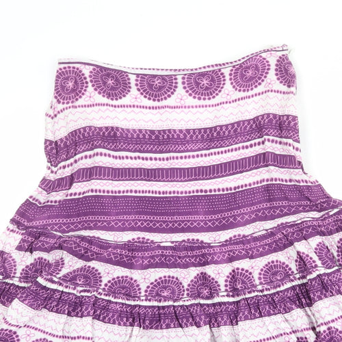Principles Womens Multicoloured Geometric Cotton Peasant Skirt Size 6 Zip
