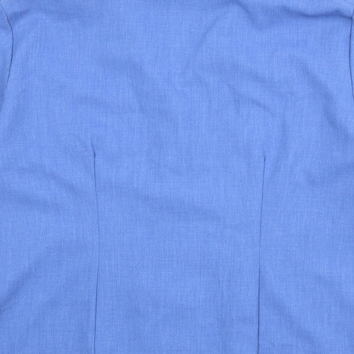 Damart Womens Blue Polyester Basic Button-Up Size 16 Collared - Flower