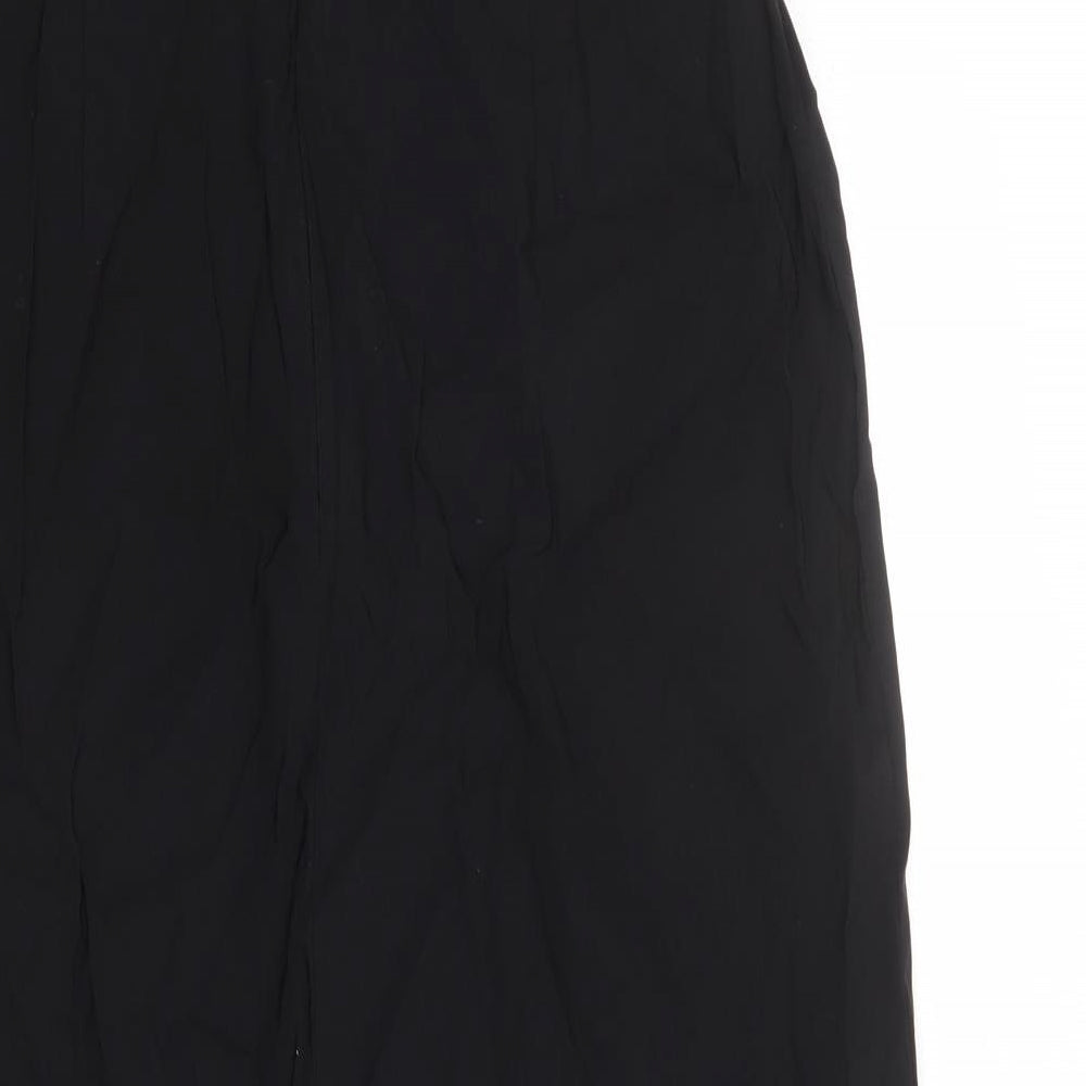 Marks and Spencer Womens Black Viscose A-Line Size 16 Off the Shoulder Zip