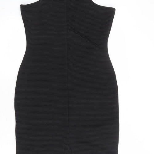Missguided Womens Black Polyester Bodycon Size 14 Round Neck Pullover - Racerback