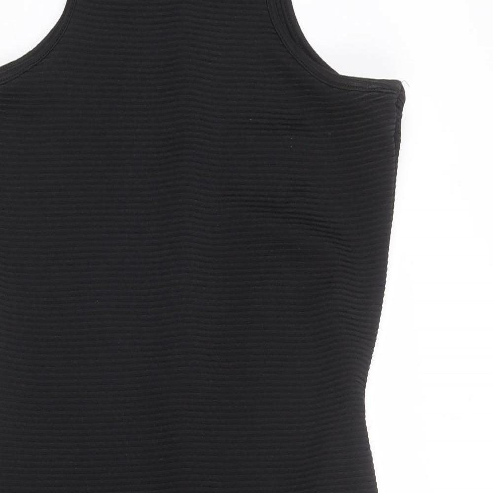 Missguided Womens Black Polyester Bodycon Size 14 Round Neck Pullover - Racerback