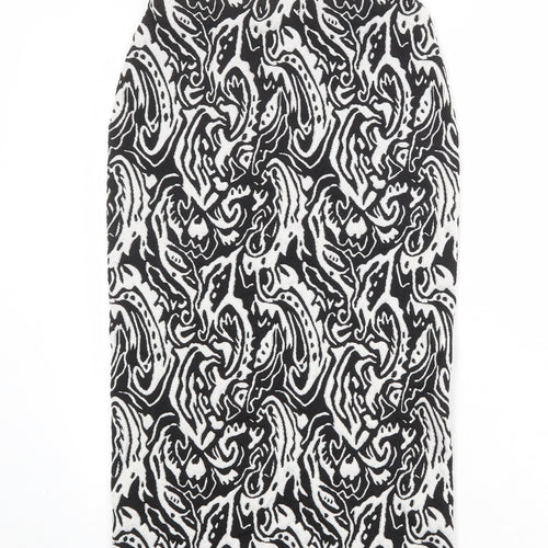 Zack Womens Black Geometric Polyester Straight & Pencil Skirt Size 10