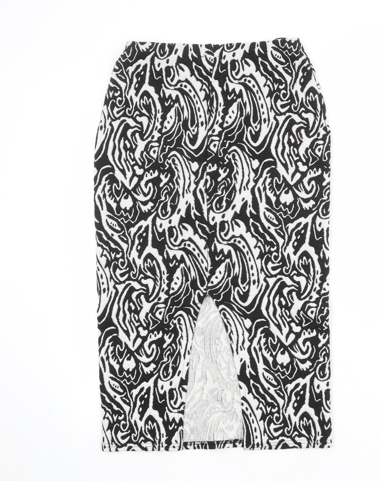 Zack Womens Black Geometric Polyester Straight & Pencil Skirt Size 10