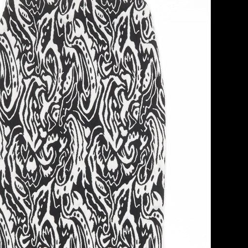 Zack Womens Black Geometric Polyester Straight & Pencil Skirt Size 10