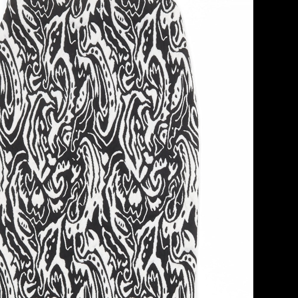 Zack Womens Black Geometric Polyester Straight & Pencil Skirt Size 10