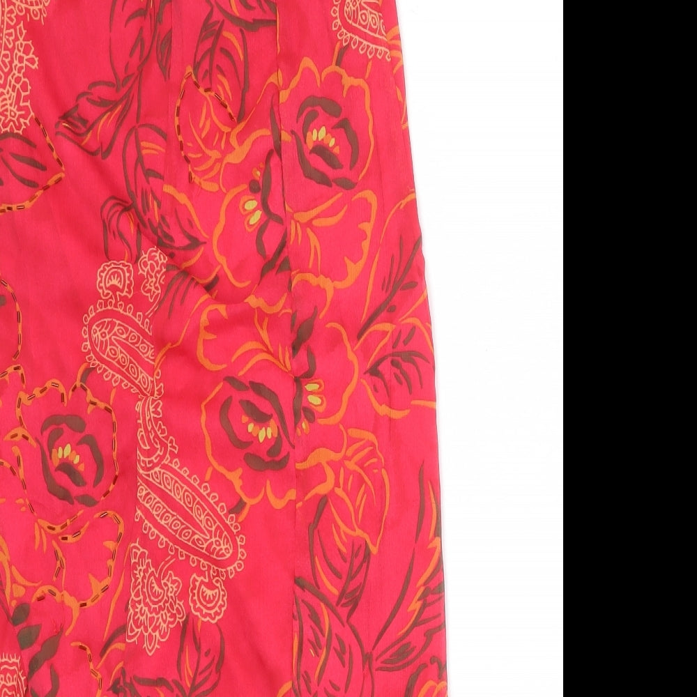 Steilmann Womens Pink Floral Acetate Swing Skirt Size 14