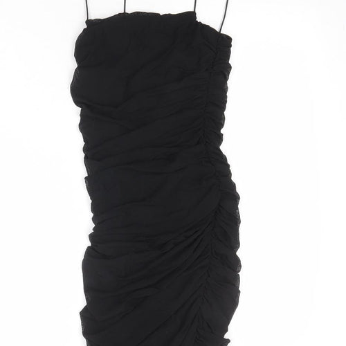 Oh Polly Womens Black Polyamide Bodycon Size 6 Square Neck Pullover
