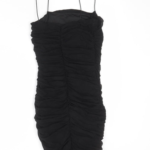 Oh Polly Womens Black Polyamide Bodycon Size 6 Square Neck Pullover