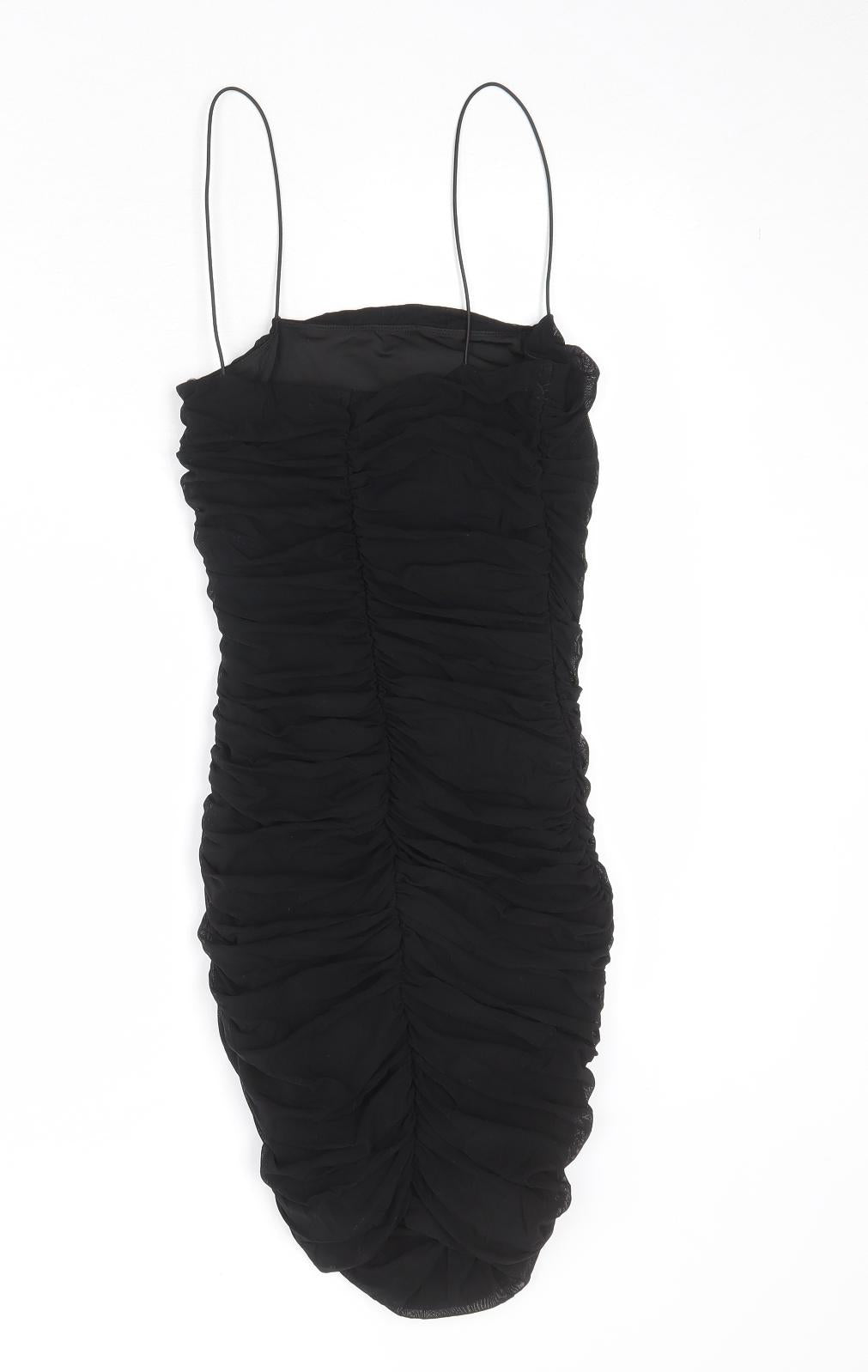 Oh Polly Womens Black Polyamide Bodycon Size 6 Square Neck Pullover