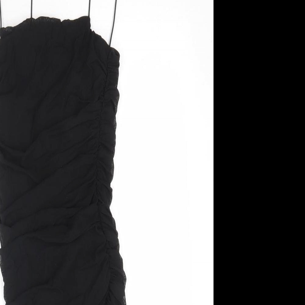 Oh Polly Womens Black Polyamide Bodycon Size 6 Square Neck Pullover